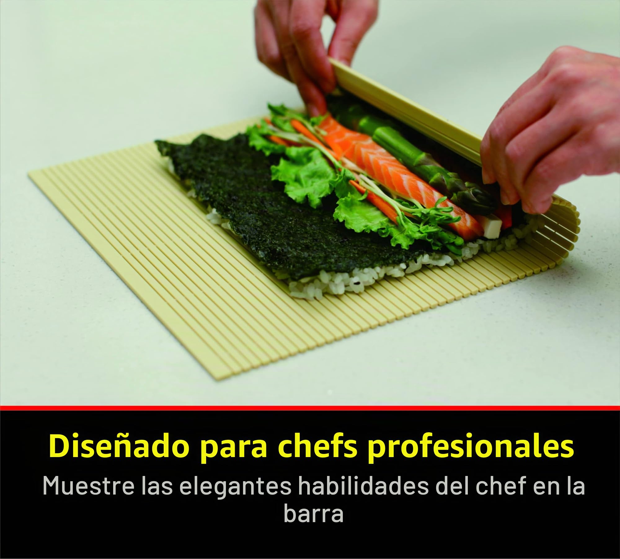 Amazon.com: Alfombrilla de sushi antiadherente profesional de