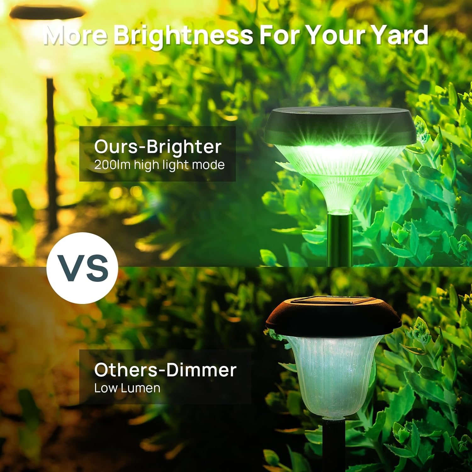 Linkind Solar Pathway Lights 8 Pack, Color Changing Solar Lights Outdoor Waterproof, Multicolor/Warm White/Cool White Solar Lights for Walkway Yard Garden Landscape - Image 5