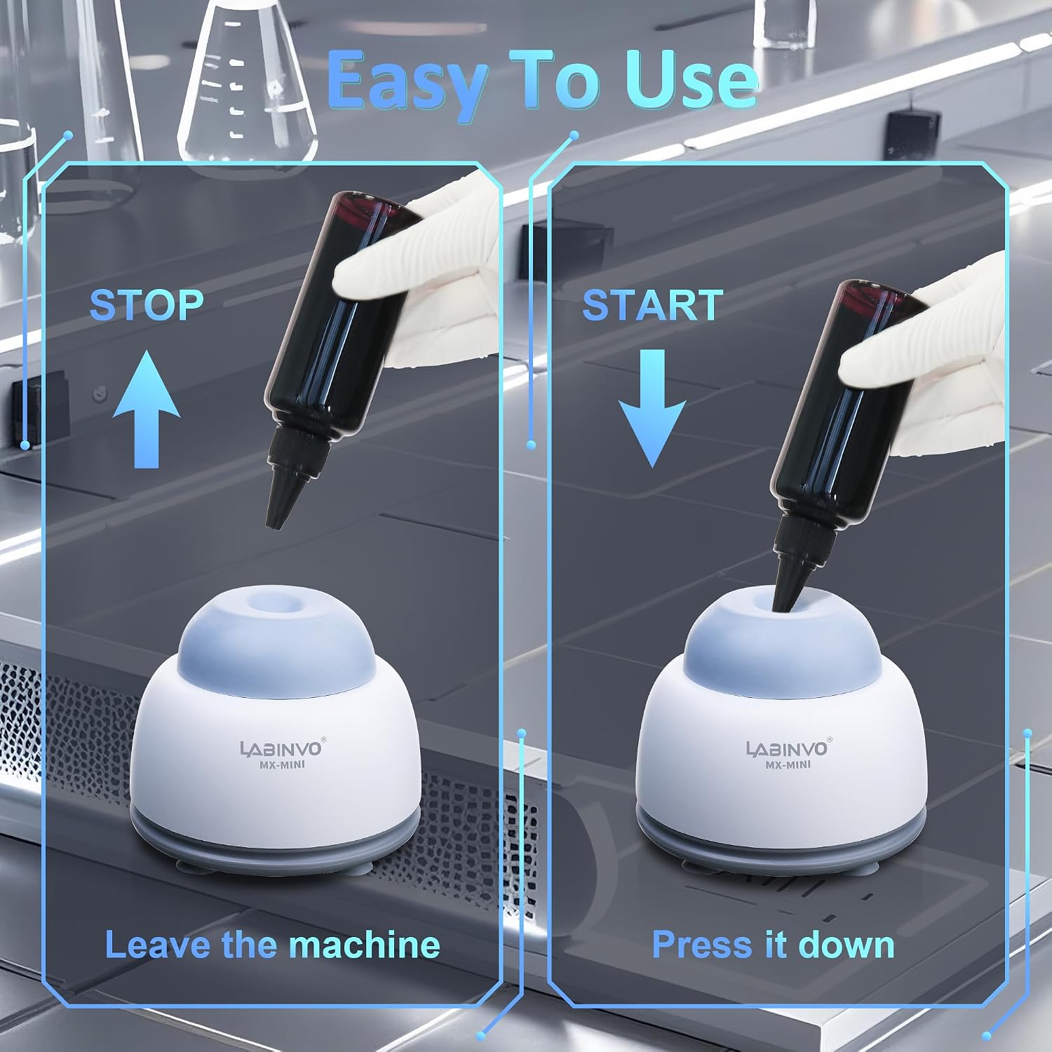Mini Vortex Paint Mixer, Lab Vortex Shakers with Touch Function, Lab Vortexer for Gel Polish, Eyelash Adhesives and Test Tubes Vortex Mixing, IN-MXMN001