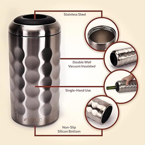 Miniatura 2 de Enfriador de vino prémium – Enfriador de botellas de acero inoxidable de 25.4 fl oz, doble pared y aislado al vacío, mantiene el vino frío durante