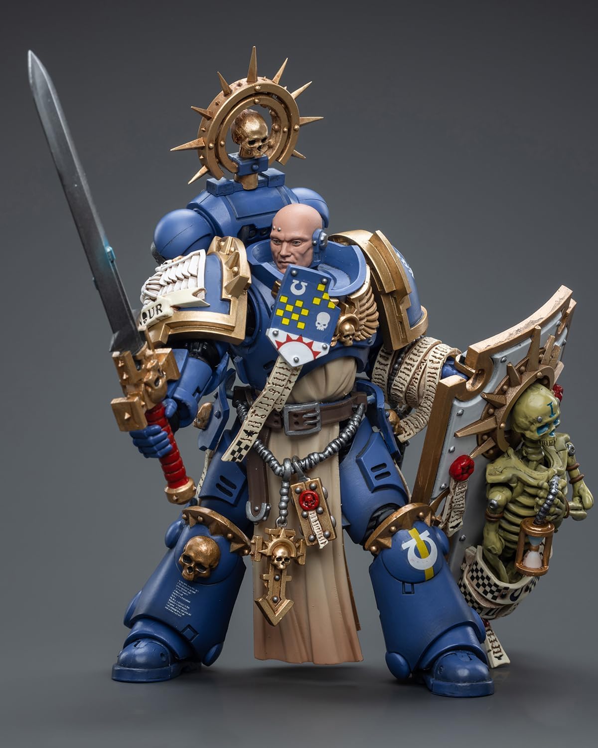Pipigirl Genuine License 1/18 Soldier, 4inch Army Military Extreme Warrior Models Action Figures Kits (Ultramarines Primaris Captain with Relic Shield and Power Sword)