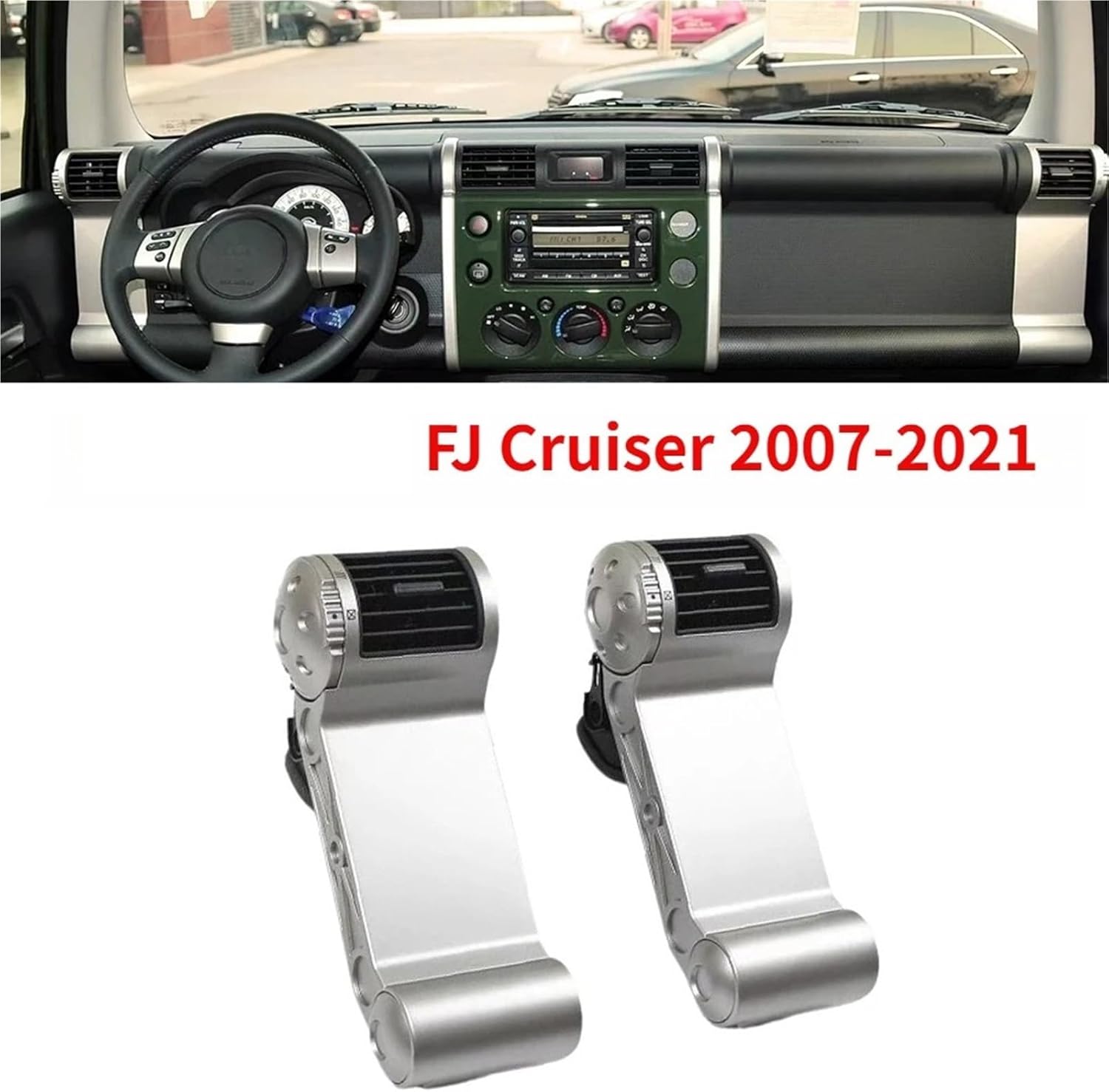 Compatible with Toyota FJ Cruiser 2007-2021 Side Air Vent Outlet Grille Fan Air Conditioning Outlet Assembly Cruiser 2007-2021(Lefe 1 PCS)