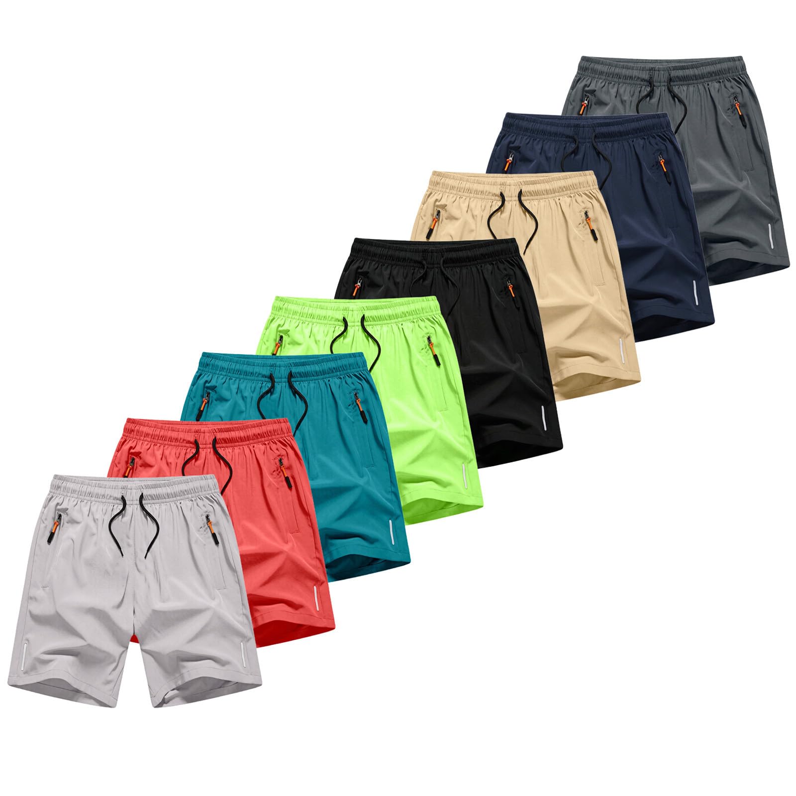 Short de sport pour garçon de 3 à 15 ans à séchage rapide avec poches à fermeture éclair, baggy léger, basket-ball, sport, plein air, camping, randonnée, école