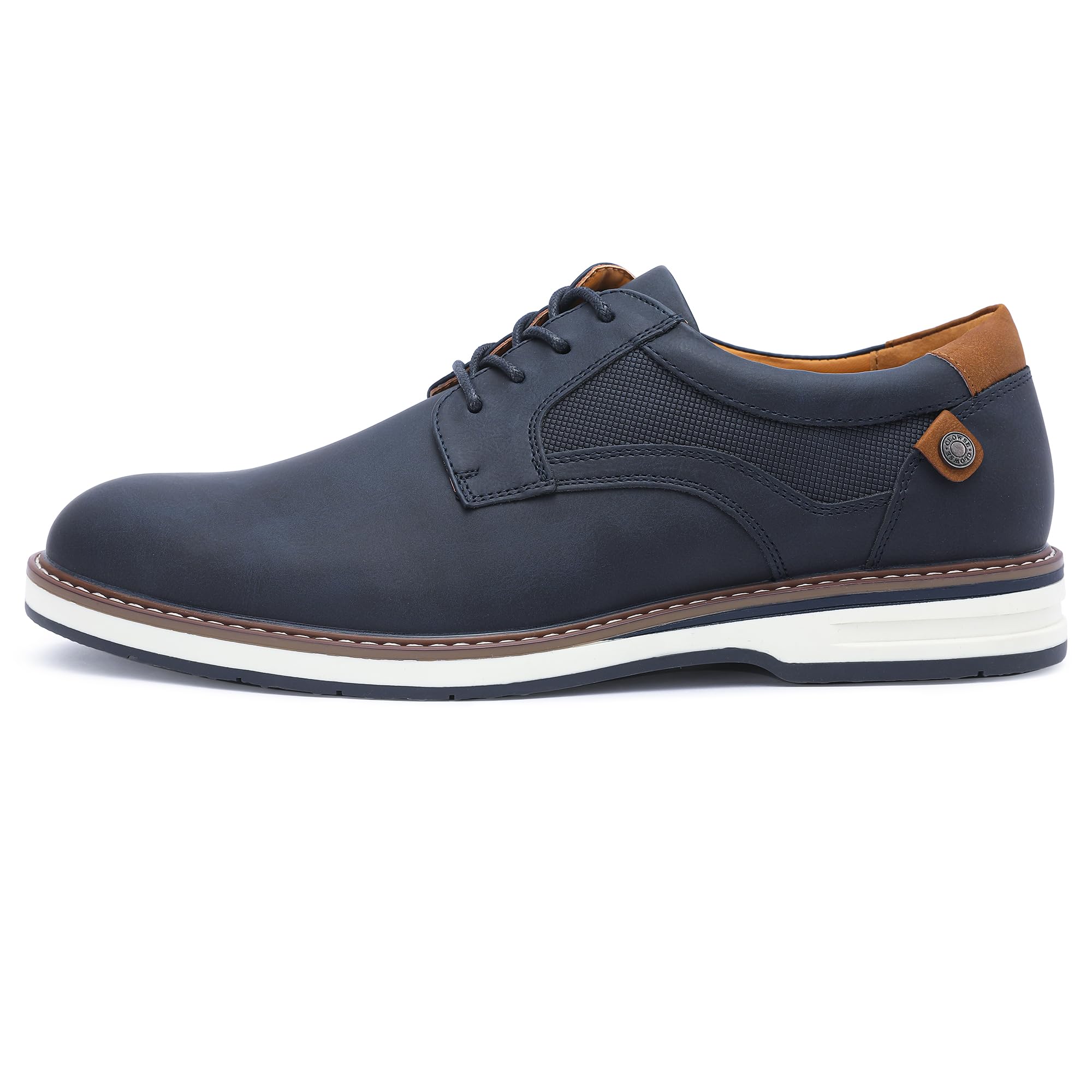 Zapatos de vestir para hombre, casuales, formales, Oxford, clásicos, con cordones, zapatos de vestir para el trabajo, Azul marino, 11 2