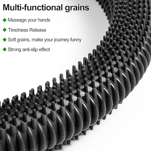 Miniatura 4 de Funda negra para volante de automóvil, con agarre de masaje, funda universal antideslizante para volante de automóvil, para hombres y mujeres,