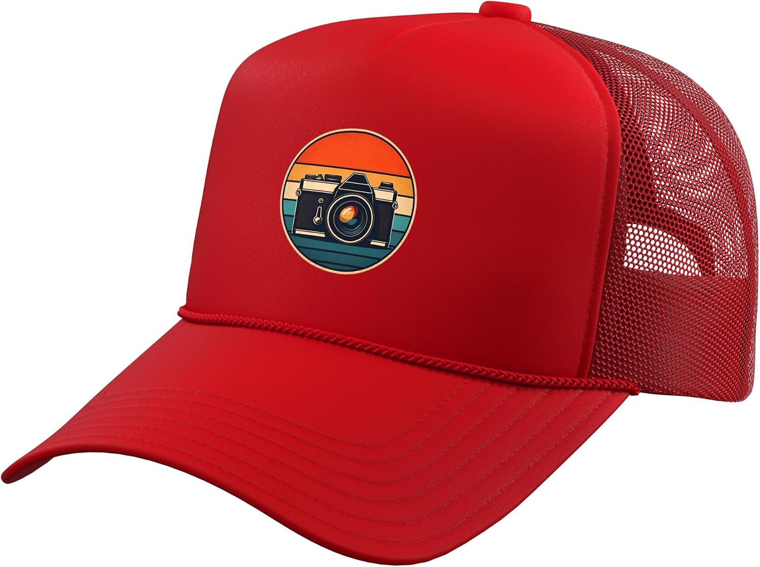 Vintage Camera Sunset Photography Trucker Hat with Adjustable Mesh Back
