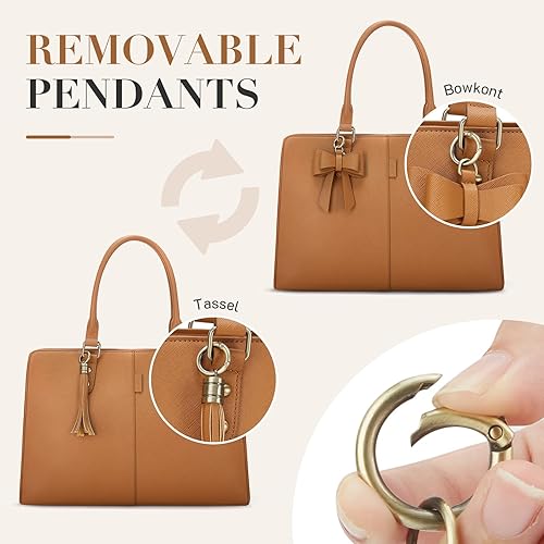 Miniatura 3 de ECOSUSI Bolsa de mano para laptop de 15.6 pulgadas, maletín de hombro de trabajo, mensajero para computadora con bolso de mano de embrague y juego