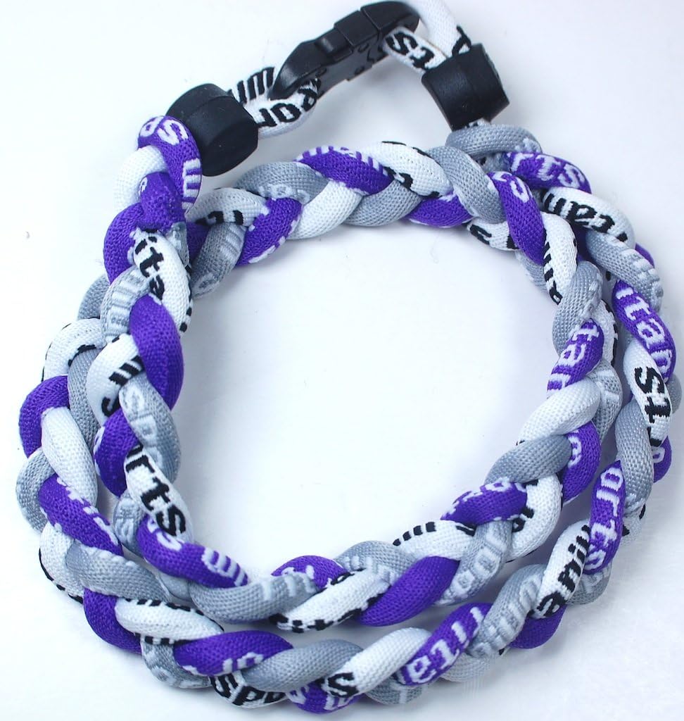 新しい。20 "ミディアムサイズパープルグレーホワイトTornado Necklace Withケース