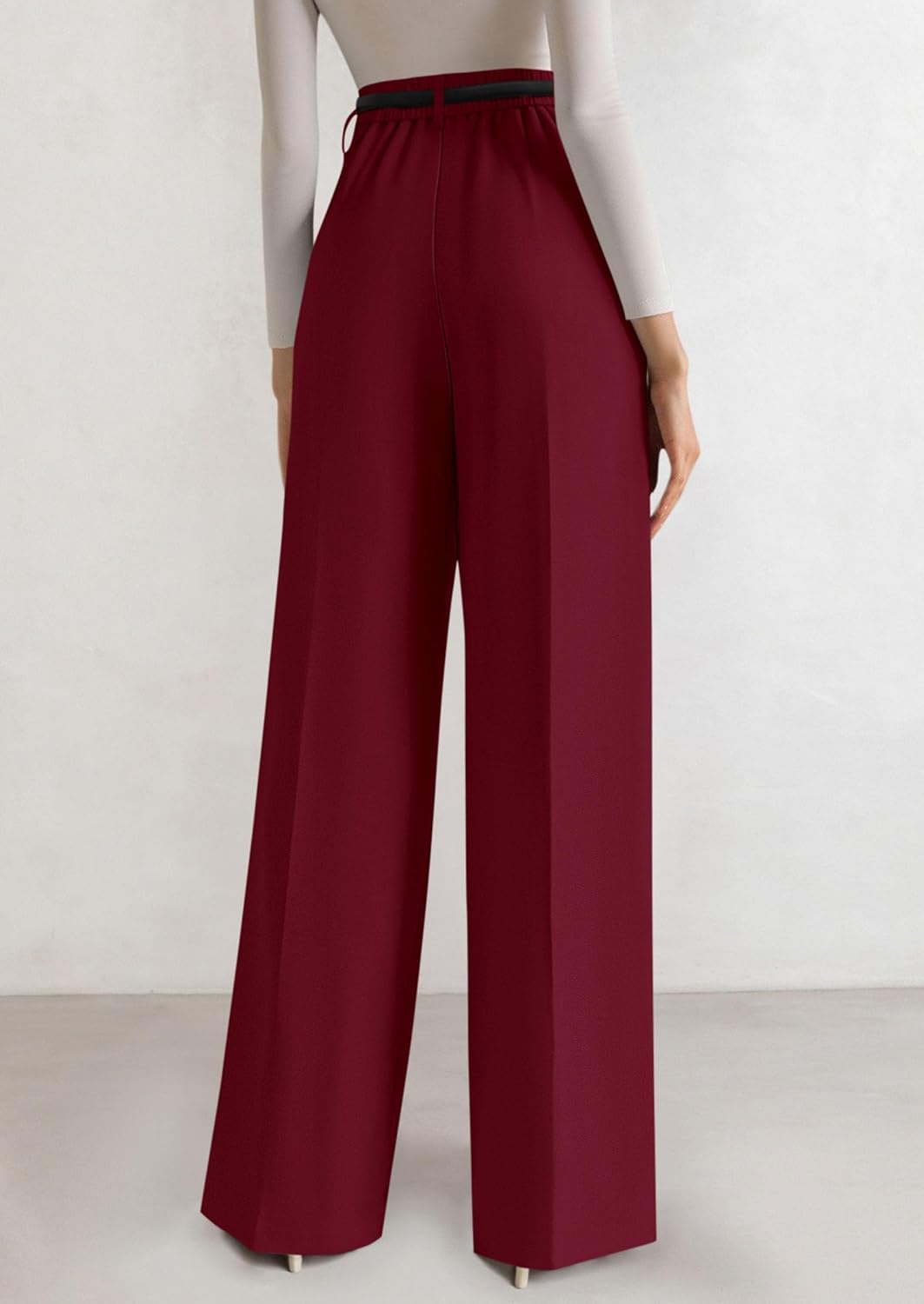 PRETTYGARDEN Womens Wide Leg Dress Pants 2026 Business Casual Flowy Work Palazzo Pants High Waisted Slacks Trousers - Image 4