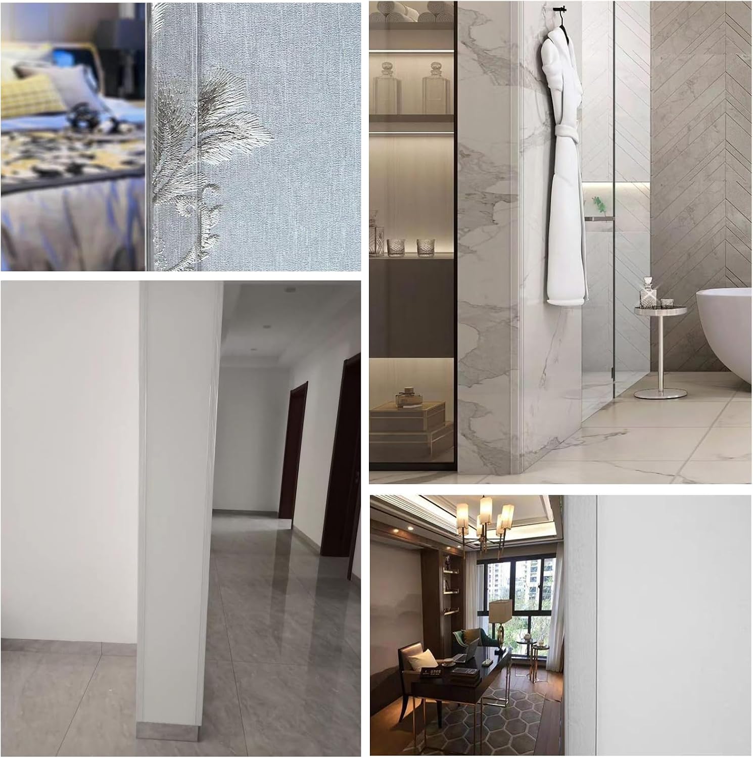 Wall Corner Protector Clear Plastic Commercial, Self-Adhesive Edge Trim Strip Model, for Corners Guards, from Paint Chips, Wallpaper Tears, and Fingerprints, (Length33.5in,Width: 1")