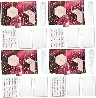 TEHAUX 4 Conjuntos De Fichário De Papel De Preenchimento De Orçamento Fichário Com Zíper Envelopes Fichário De Dinheiro Fichário Planejador De Orçamento Caderno De Orçamento Planejamento