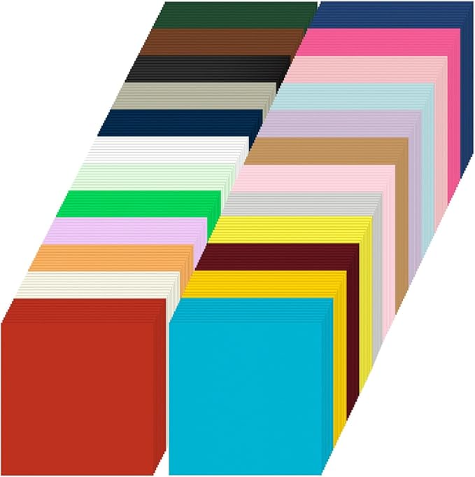 Tenceur 240 Sheets Cardstock Paper 12 x 12 Inch 250 GSM 24 Colors Cardstock Solid
