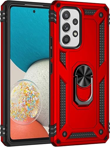 Miniatura 8 de Funda de grado militar para Samsung Galaxy A53 5G, funda Galaxy A53 360 metal giratorio anillo soporte soporte armadura resistente a prueba de
