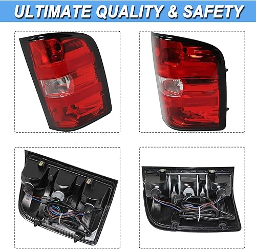 Miniatura 7 de Luces traseras, montaje de lámparas de freno compatibles con Chevy Silverado 1500 2500HD 3500HD 2014-2018, luces traseras, lámparas de freno con