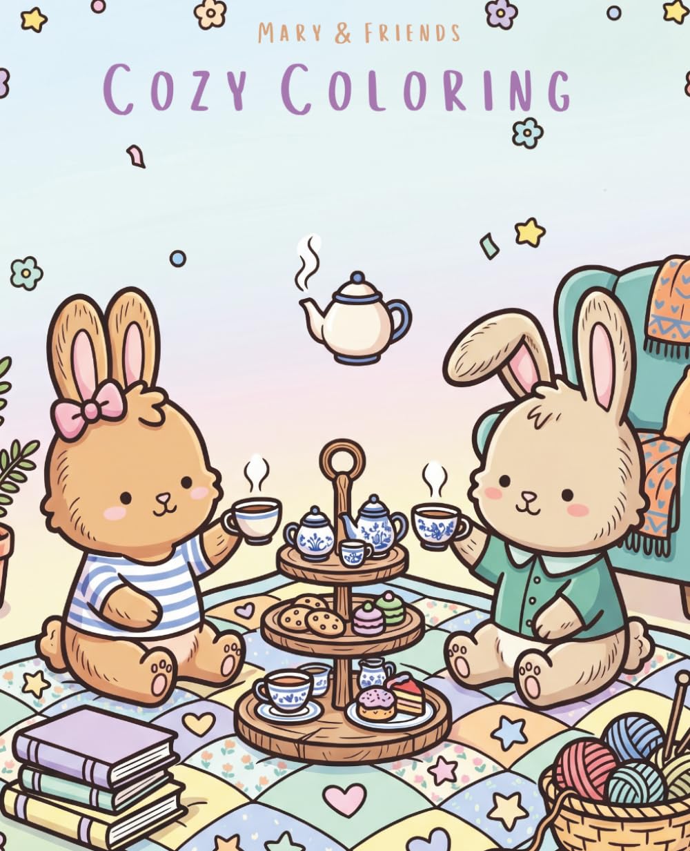 Cozy Coloring - Mary and Friends, Ausmalbuch, Cozy Ausmalbuch, Niedliche Tiermotive zum Entspannen für alle Altersgruppen, Kinder und Erwachsene: Süße ... – für Kinder, Teenager und Erwachsene