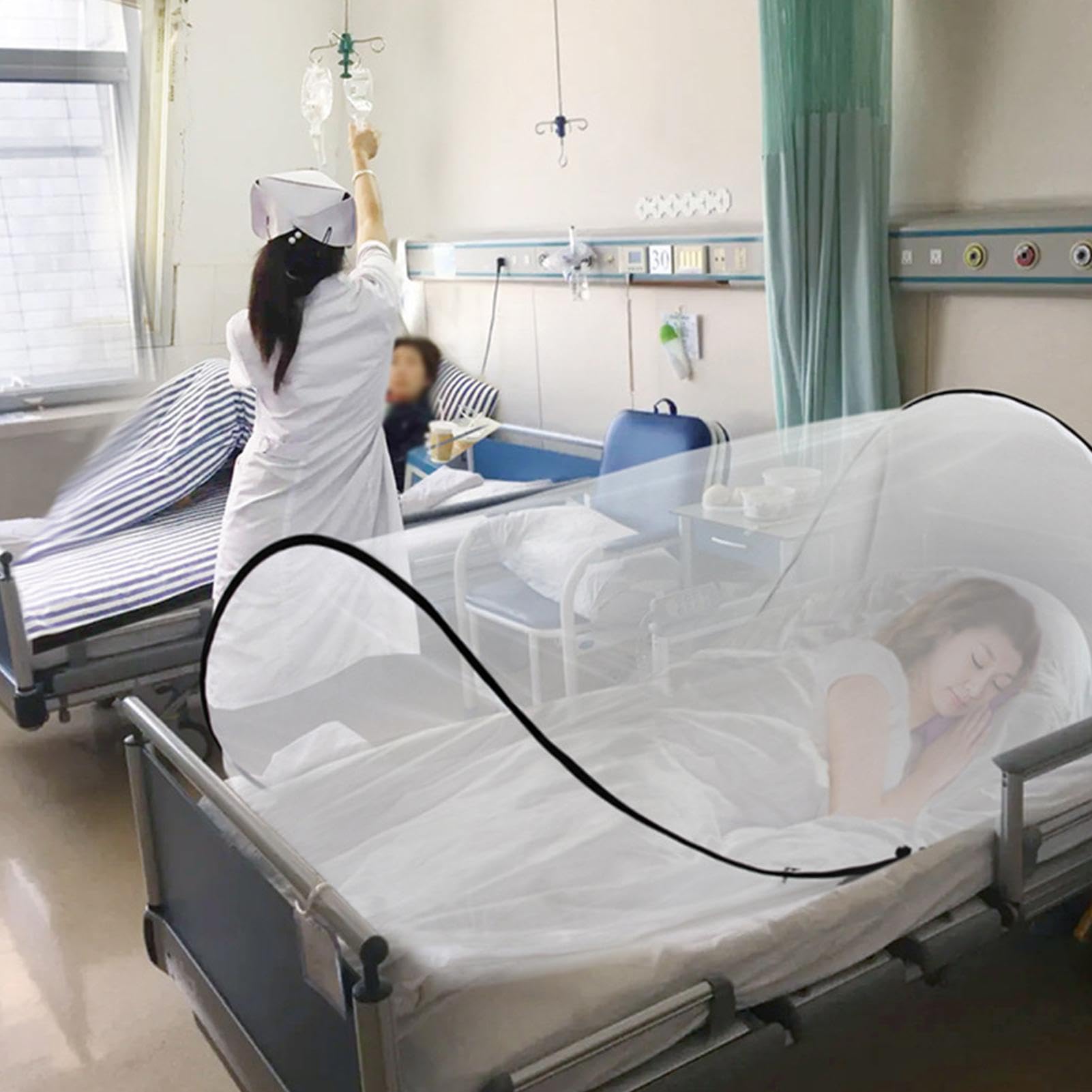 Shakven Foldable Mosquitoss Net for Single Bed | Portable Folding Fine Mesh Travel Netting Tent, Ultralight Sleeping Bag Fly Net, Accessories for Traveling