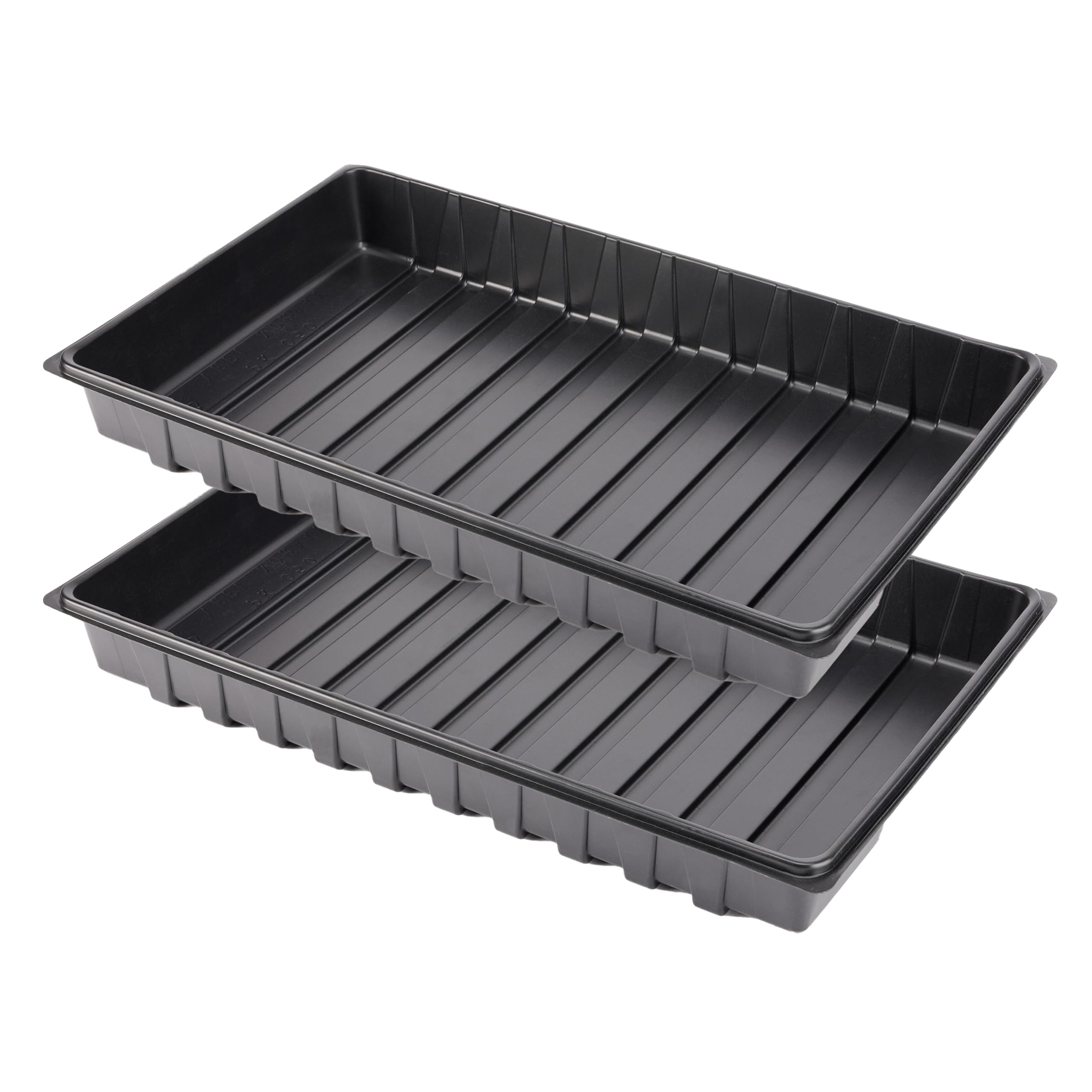 Garronda Anzucht Schale Pflanzschale Gewächshaus Anzuchtplatte Anzuchtschale Keimschale, Ideal für Pflanzen, Anzuchten, Garten GD-0065 (53x32 cm; Schwarz; 2 Stück)