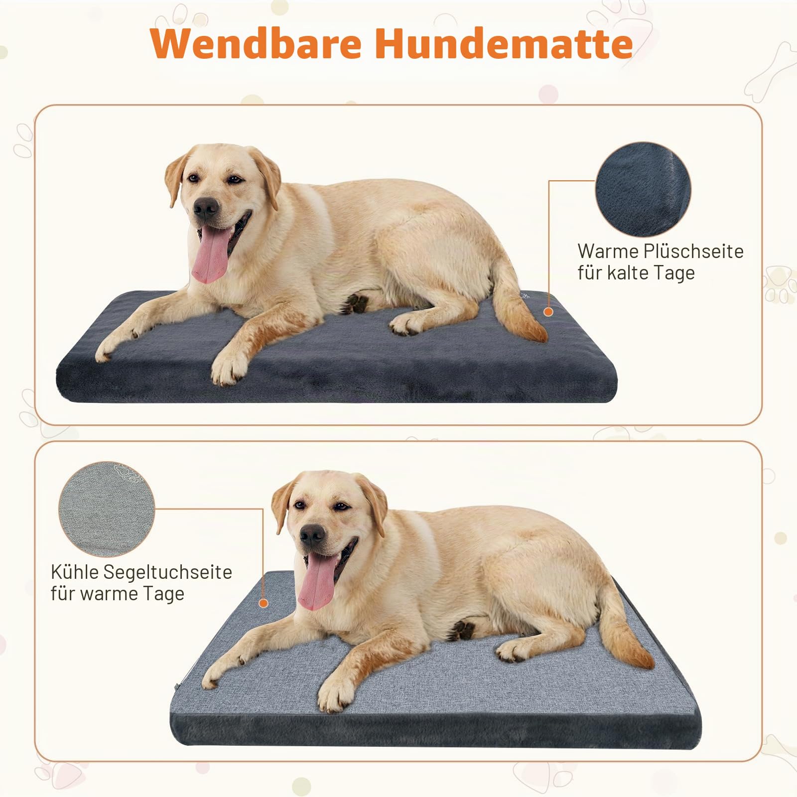 EMPSIGN Orthopädisches Hundebett Waschbar Wasserdicht Hundekissen | Ideale Käfigeinlage für Hundebox, Transportbox, Autohundebett & Hundekäfig. Optimale Haustiermatte für Auto, Sofa & Boden.