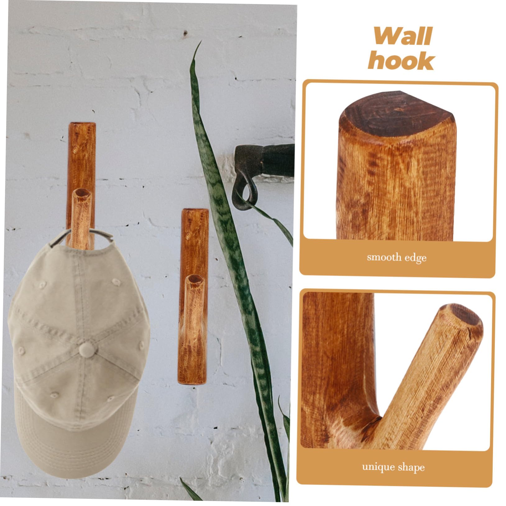 BESPORTBLE Gancho de Pared Vintage Rama de Árbol Madera Maciza Adhesivo sin Taladro Gancho para Ropa y Llaves Diseño Rústico para Hogar y Oficina Marrón