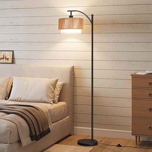 Miniatura 6 de SUNMORY Lámparas de pie para sala de estar con bombilla LED de 12 W, lámpara de pie de arco con 3 temperaturas de color, lámparas de pie de granja