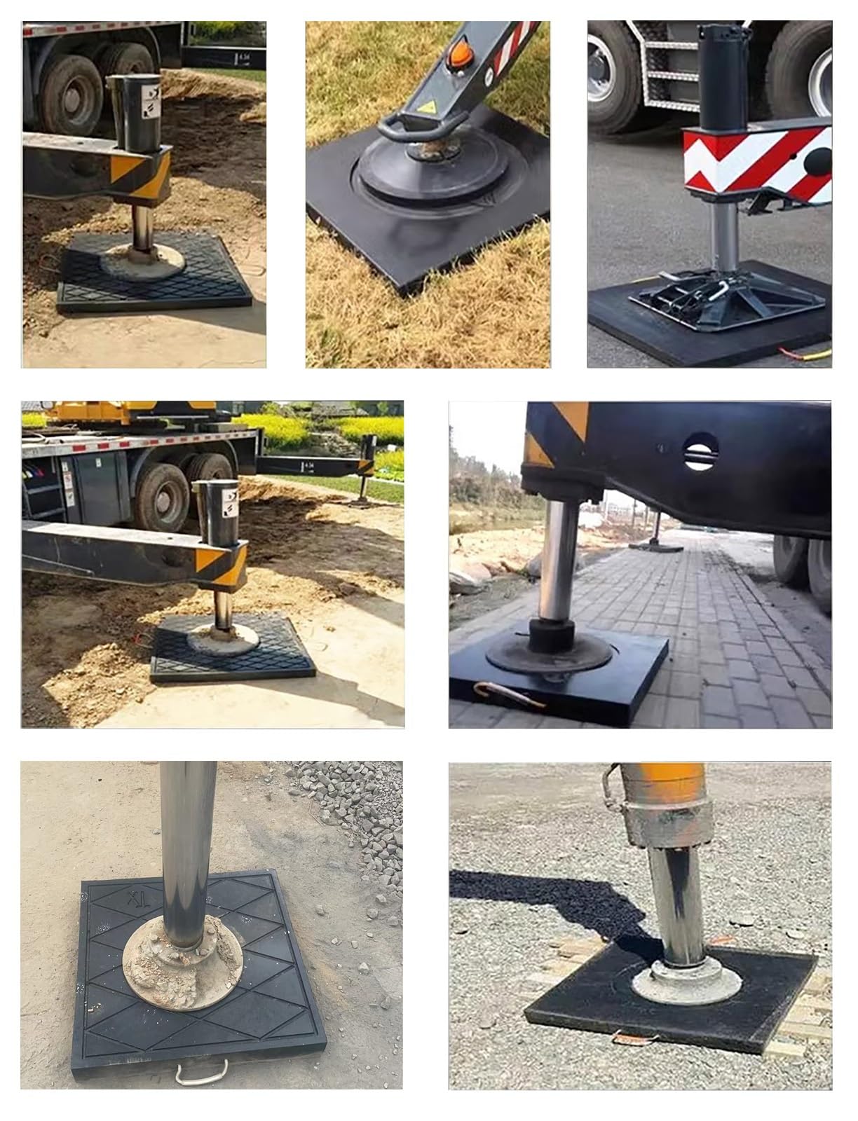 Coussinets de Vérins Stabilisateurs Plaque de support de stabilisateur comprenant des poignées de transport en corde, des patins de mise à niveau de grue pour caravane, camping-car, patins de support
