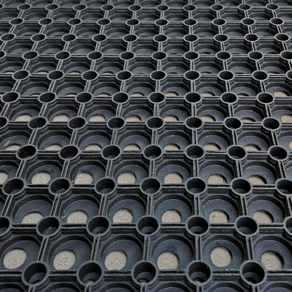 2 x Hollow Rubber Mat Grass Protection 150cm x 100cm - 11kg Each - Playground Safety Flooring - Pool Decking Non-Slip