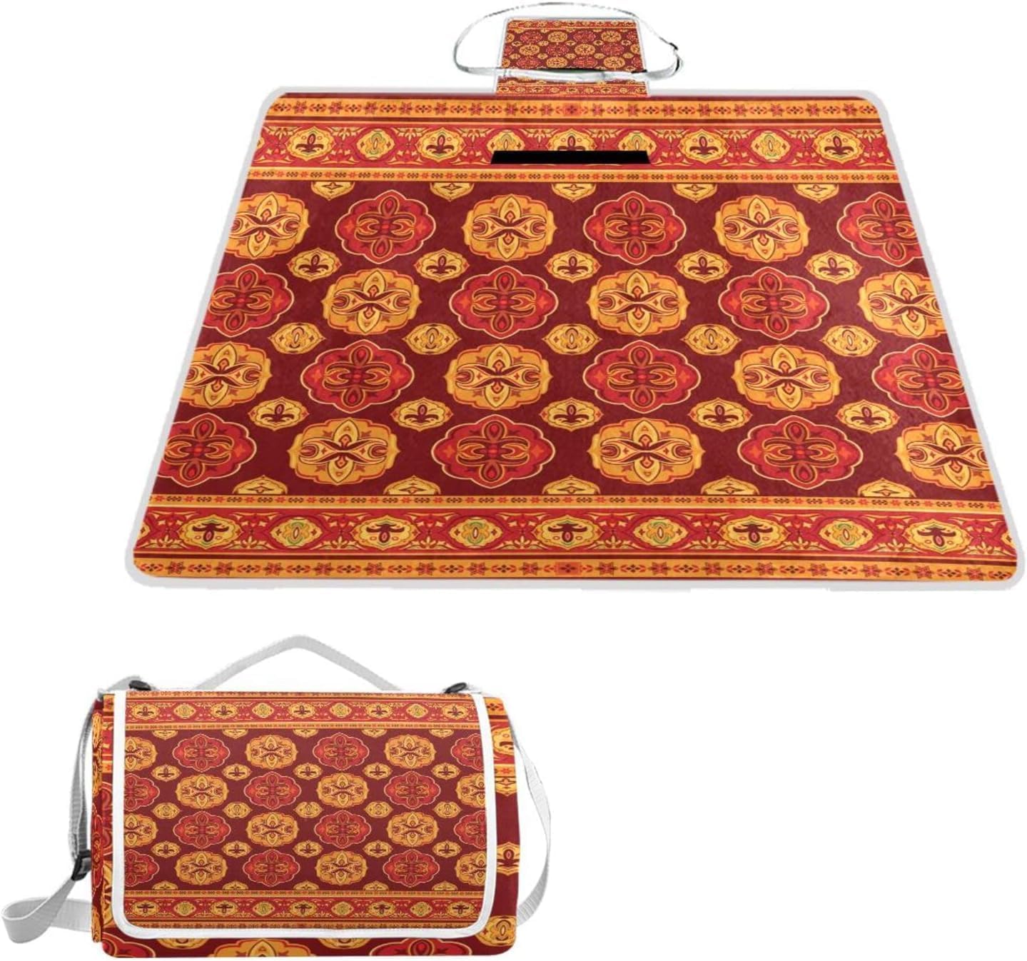 レジャーシート レジャーマット 厚手 アルミ 折り畳み 防水 コンパクト 大判 ペルシア アラビア ヴィンテージ 花見 キャンプ 軽