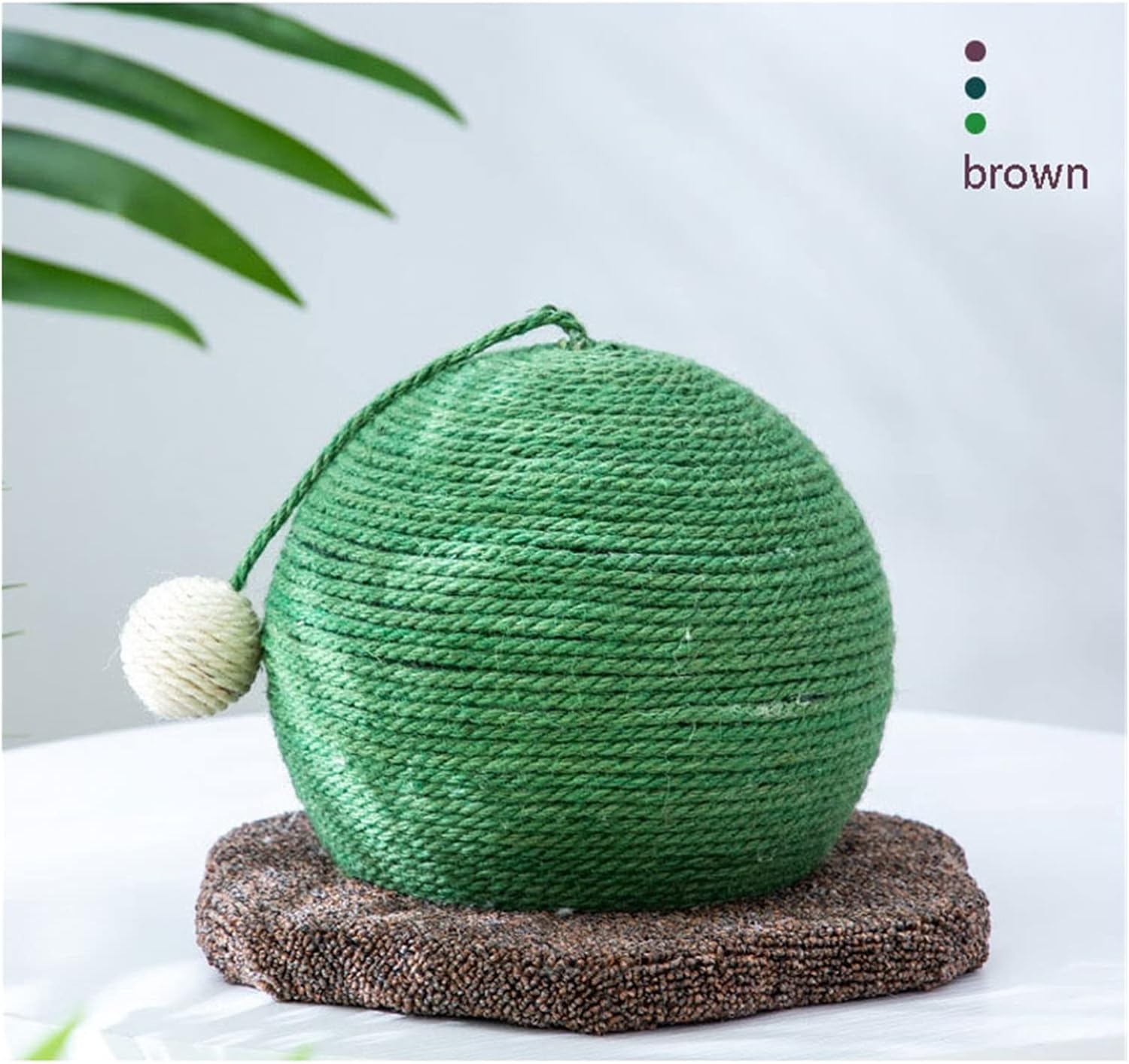 Cats Tree Scratcher Woven Cats Scratch Cactus Ball with Wood Base Pet Toy Scratch Board Ball Pet Cat Supplies (Color : C, Size : One Size)