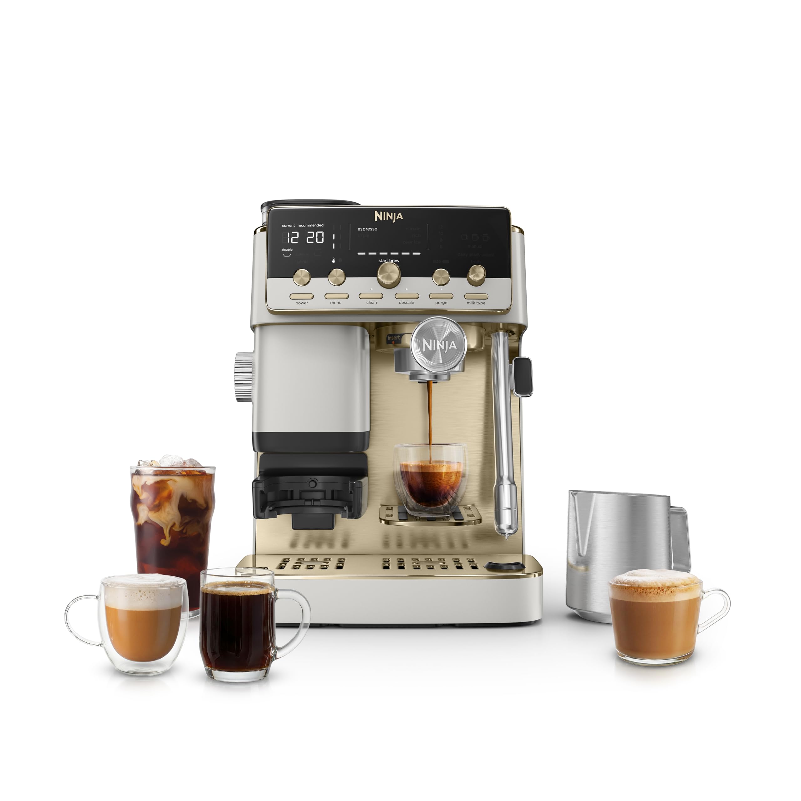 Luxe Café Mini Plus with AutoFroth, Amazon Exclusive Bone & Champagne