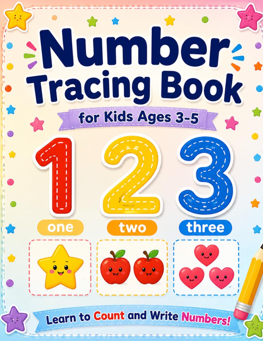 Number Tracing Book for Kids Ages 3-5: Learn to Trace Numbers 1-50, Count Objects, and Build Early Math Skills
