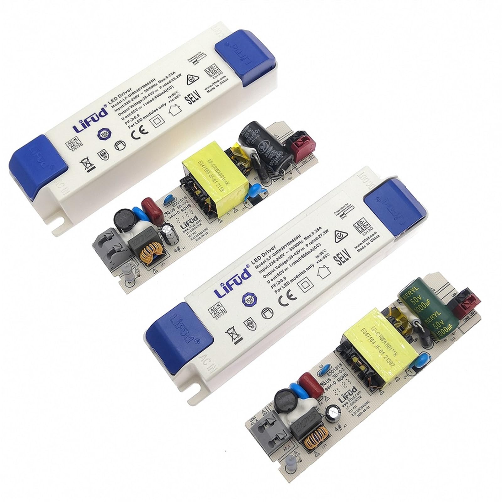 1PCS LED Driver 25W-31W 600mA 650mA 700mA 750mA LF-GIR030YM 25-42V Illuminazione di isolamento a corrente costante ad alto PF(LF-GIR030YM0600H,5pcs)