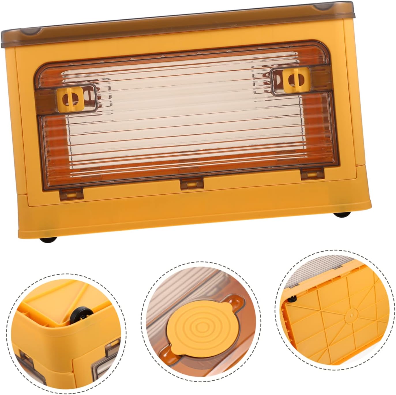 ABOOFAN Foldable Storage Box Wheels Multi-function Organizer for Home Office and Closet Sturdy Space-saving Design for Sundries and Essentials