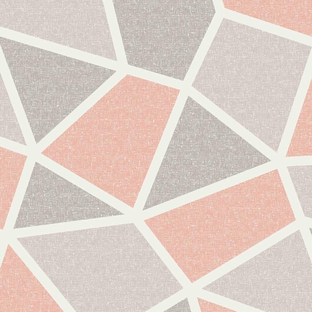 Fine Décor Crown Arendal Geometric Coral Taupe Wallpaper M1478