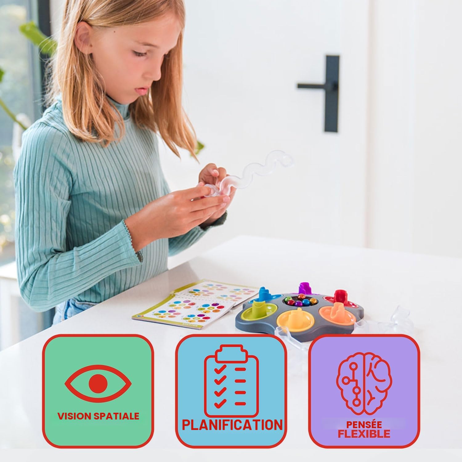 Smart Games - Connexion Bille | Puzzle Enfants Et Puzzles Adulte avec 80 Défis Et 6 Billes | Jeux Enfants 8 Ans Ou Plus | Jeux Éducatifs en Solitaire