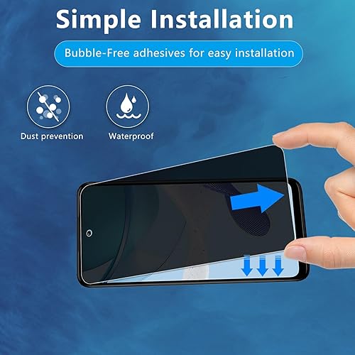 Miniatura 4 de Paquete de 2 + 2 protectores de pantalla de privacidad para Motorola Moto G 5G 2023 + 2 protectores de lente de cámara, película de vidrio templado