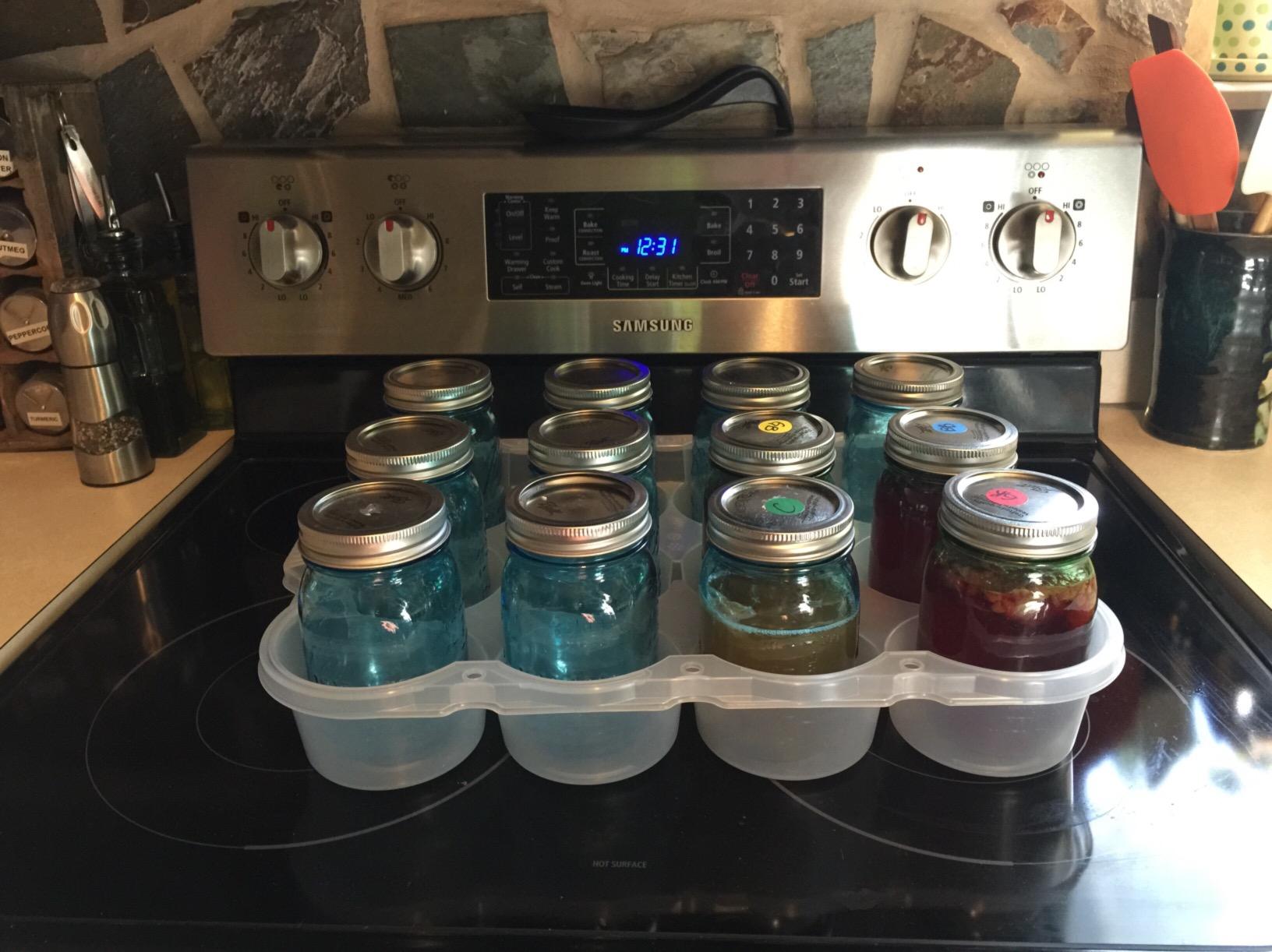 JarBox Protector for Canning Jars, SemiClear, 12Pint Jars