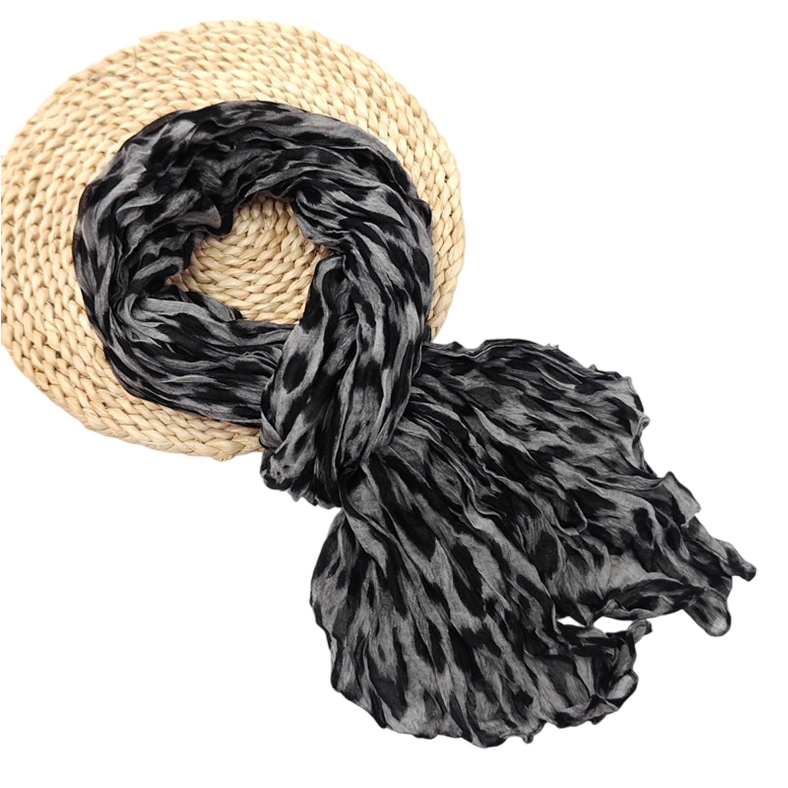 MICFENY Stylish Pleated Scarf Soft Wrinkles Texture Unisex Neck Accessory For Cold Weather Casual Formal Occasion Dressingup