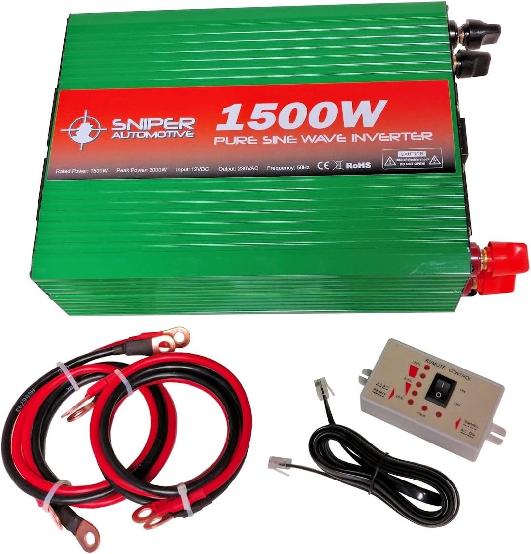 Sniper 1500 Watt Pure Sine Wave Mains Inverter 12V to 240V Power Inverter for Motorhomes and Caravans