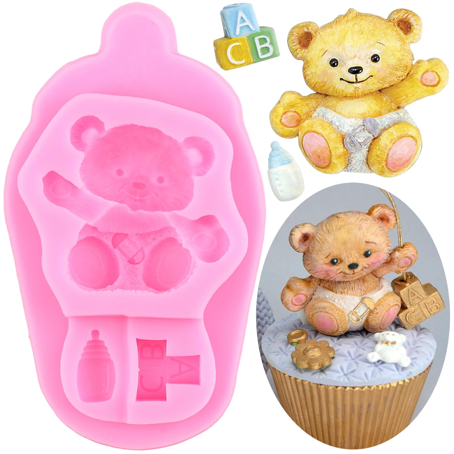Moule Silicone Ours XMOLDNMS - Pour Décoration Gâteaux, Fondant, Chocolat