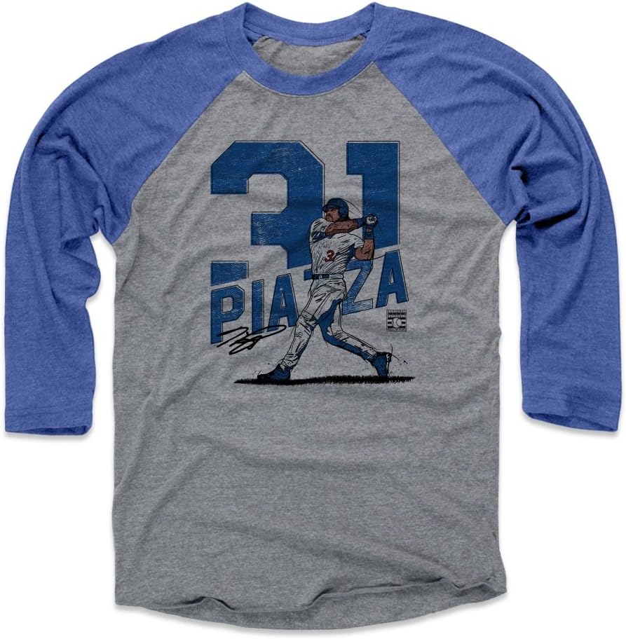 500 LEVEL Mike Piazza 3/4 Sleeve Raglan T-Shirt - Mike Piazza Swing