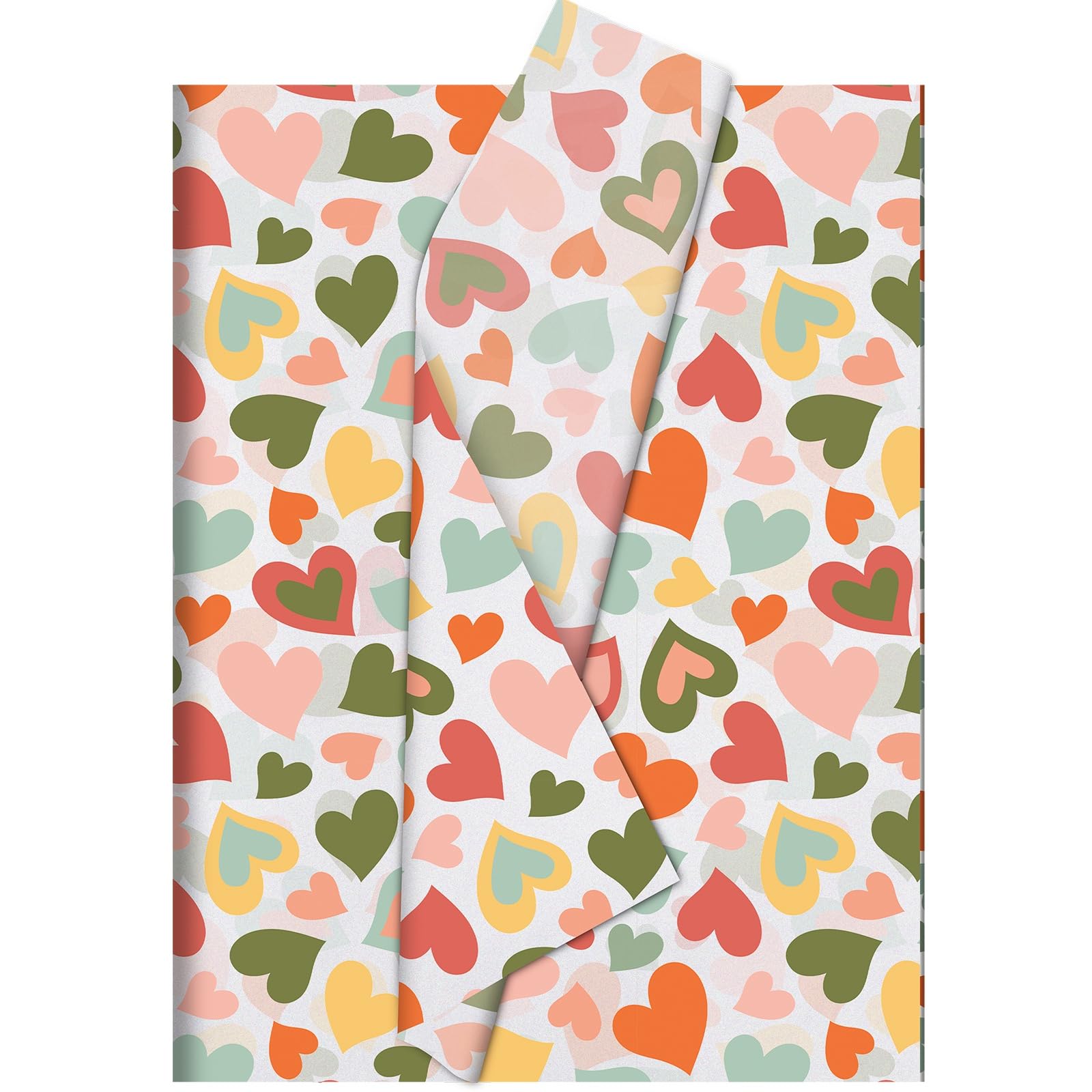 woric 50 Sheets Tissue Paper for Wrapping Gifts, 50 * 35cm Wedding Tissue Paper Heart Tissue Wrapping Paper for Anniversary, Birthday, Wedding, Baby Shower