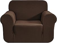 Vista 89 de CHUN YI - Funda elástica de 1 pieza para sillón grande, funda protectora suave de Jacquard con elastano, detalle de cuadros y parte inferior