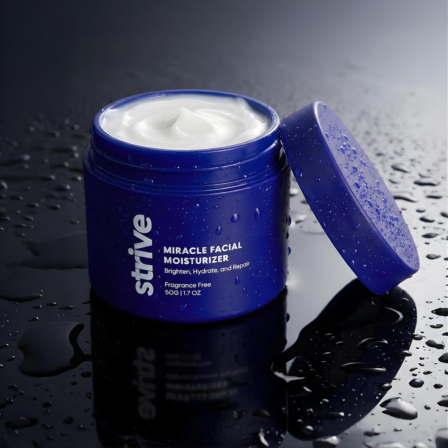 Strive Mens Face Moisturizer, Dark Circle Brightening, Anti Aging Mens Face Lotion with 4% Niacinamide+, Hyaluronic Acid & Ceramides, Hydrating Fragrance Free Skin Care Face Cream - 1.7 fl oz. - Image 2