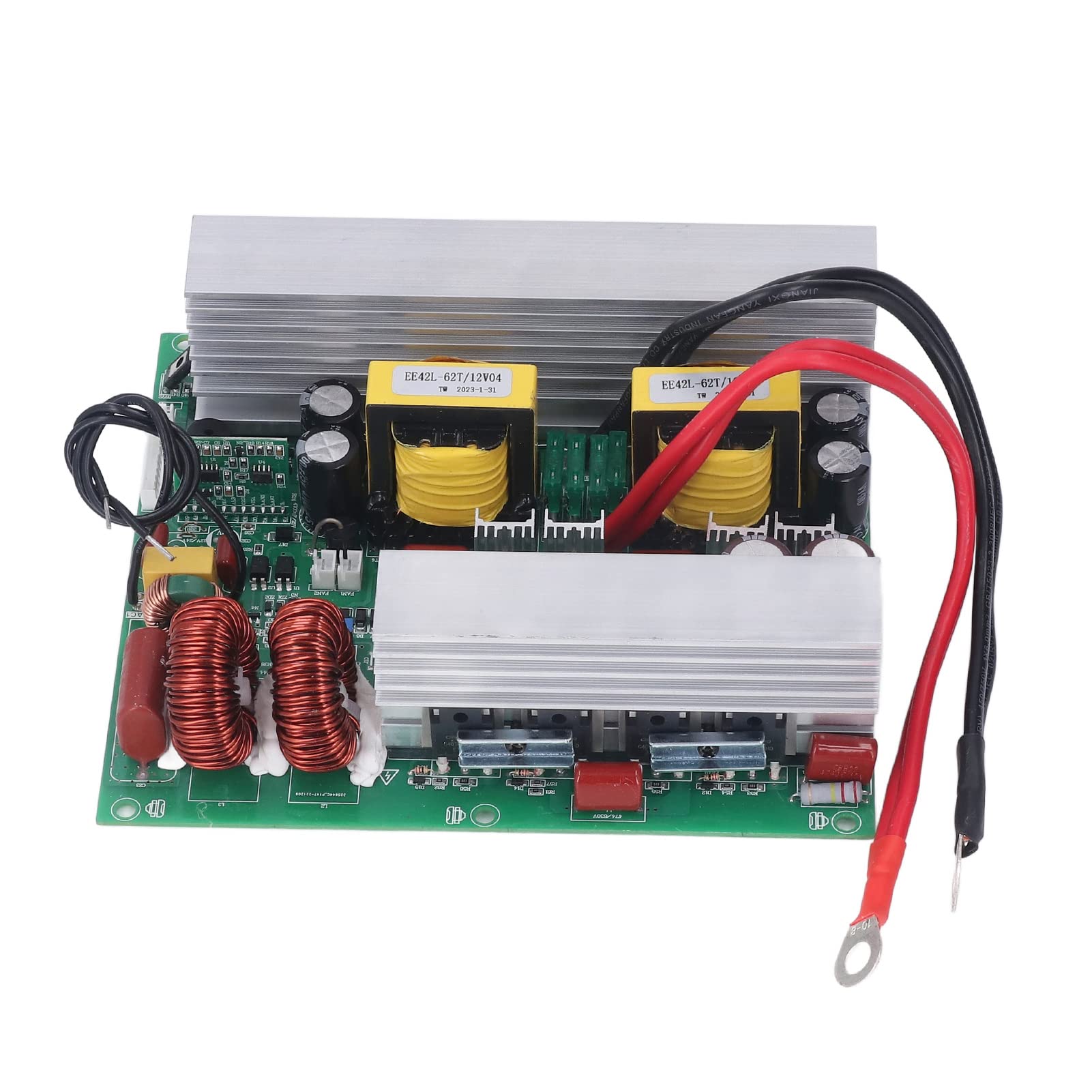 Falownik Czystej Fali Sinusoidalnej, Aluminiowa Płytka Falownika 1000 W DC12V do AC220V, Moc Szczytowa 2000 W, wydajność 95%, 6 zabezpieczeń do Podróży Samochodem Kemping Home Backup