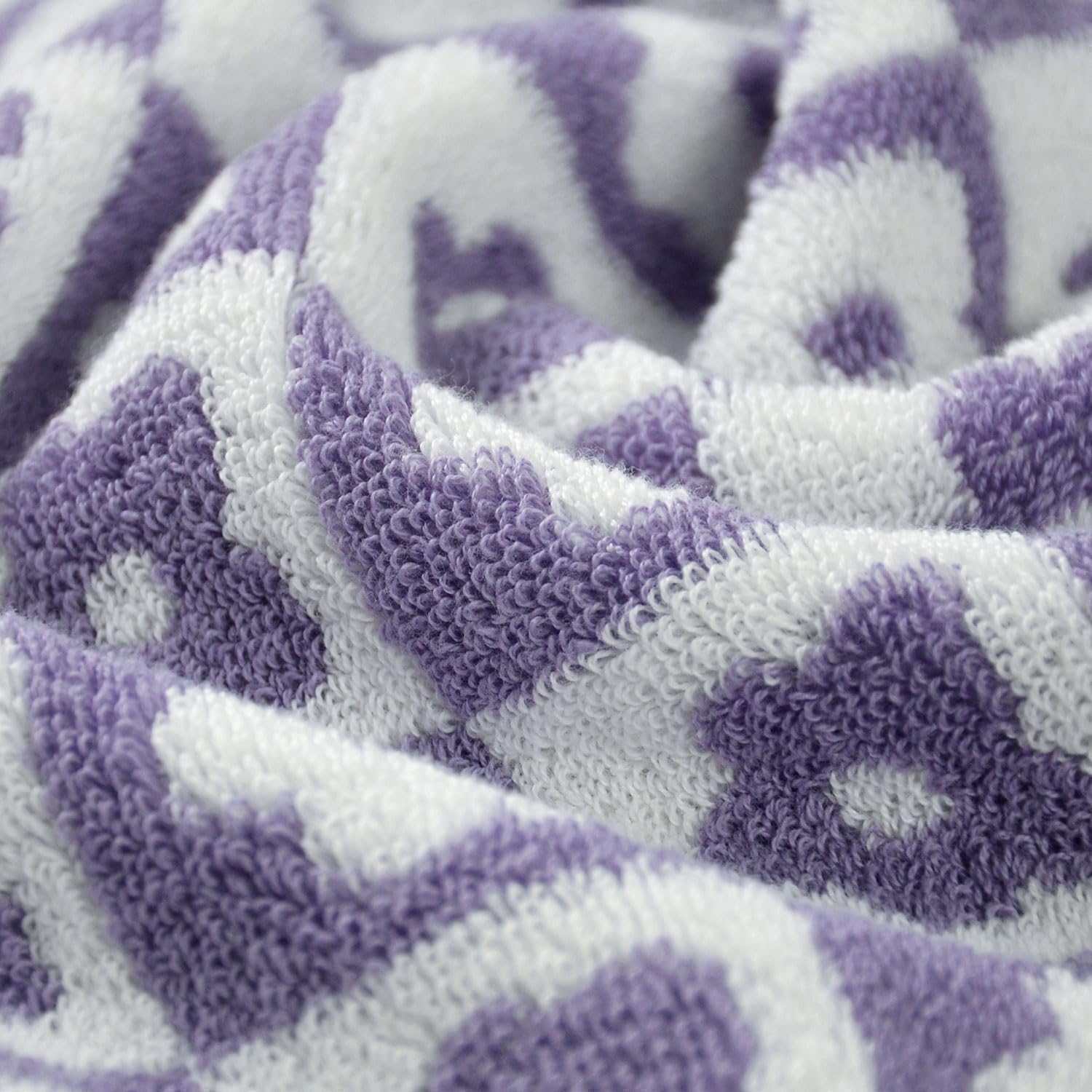 Jacquotha Cotton Hand Towels Lilac Checkered Floral - Quick Drying Hand Towel Set of 4, for Women Girls Bathroom Decor, 29” x 13” - Image 2