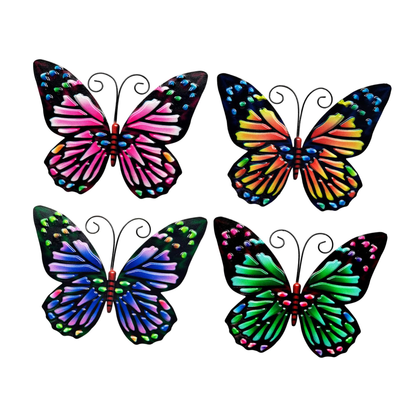 Décoration murale en métal antirouille lot de 4 pour jardin et intérieur