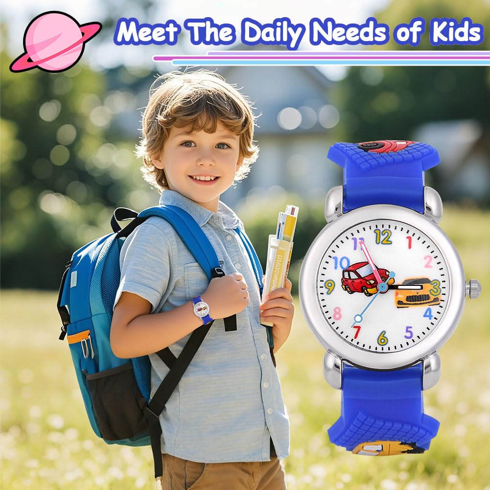 OFFCUP Reloj de Infantil, Reloj de Pulsera Analógico para Niños Niña, Relojes de Pulsera de Silicona para Niños, Relojes de Cuarzo Niña con Lindo Dibujos en 3D, para Niños 3-11 Años
