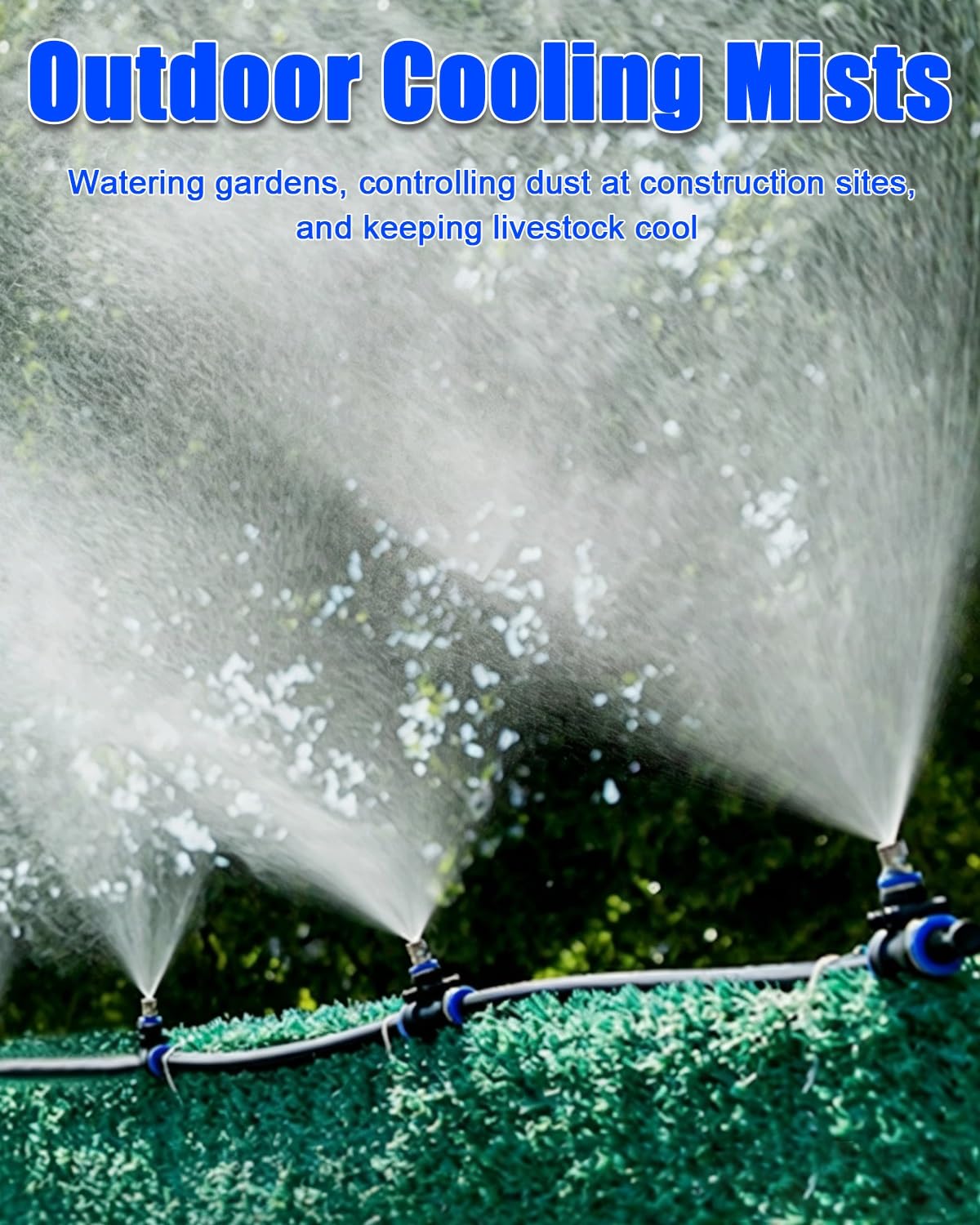 Irrigazione a Goccia Kit di Irrigazione a Pioggia per Recinzione con Tubo e Ugello, Irrigazione a Goccia per Aziende Agricole, Spruzzatore per Irrigazione da Giardino | 82ft/25m
