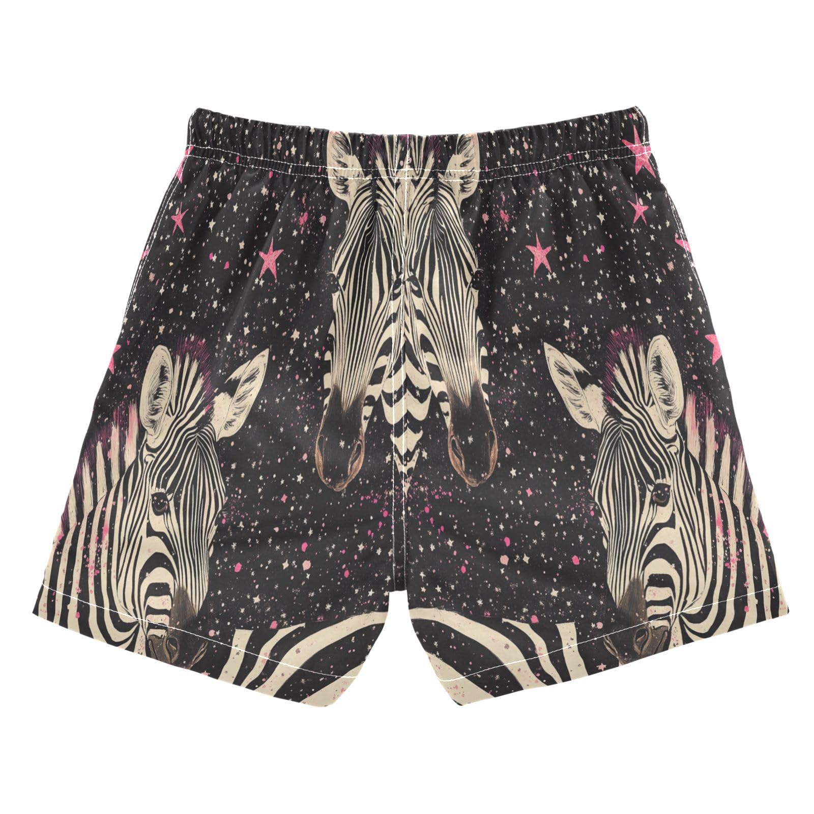 Jucciaco Boys Beach Board Shorts Zebra Horse Cool Galaxy Quick Dry Swim Trunk Swimwear for Kids
