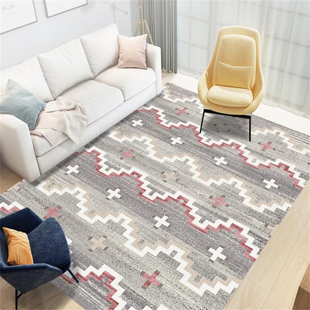 Tapis antidérapant lavable grand format pour salon et entrée